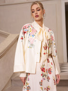 Embroidered Silk - Jacquard Jacket - Social Queen