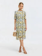 Floral Appliqué Lace Shift Dress - Social Queen