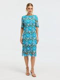 Floral Appliqué Lace Shift Dress - Social Queen