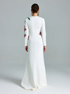 Floral Beaded A-Line Gown - Social Queen