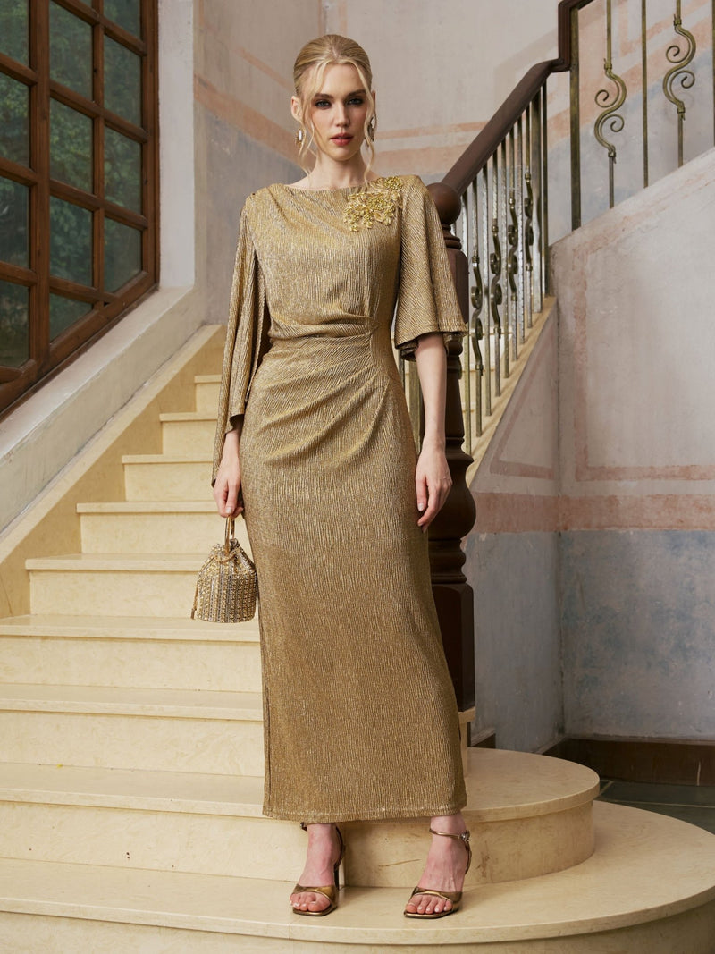 Floral Beaded Knit Dress - Social Queen