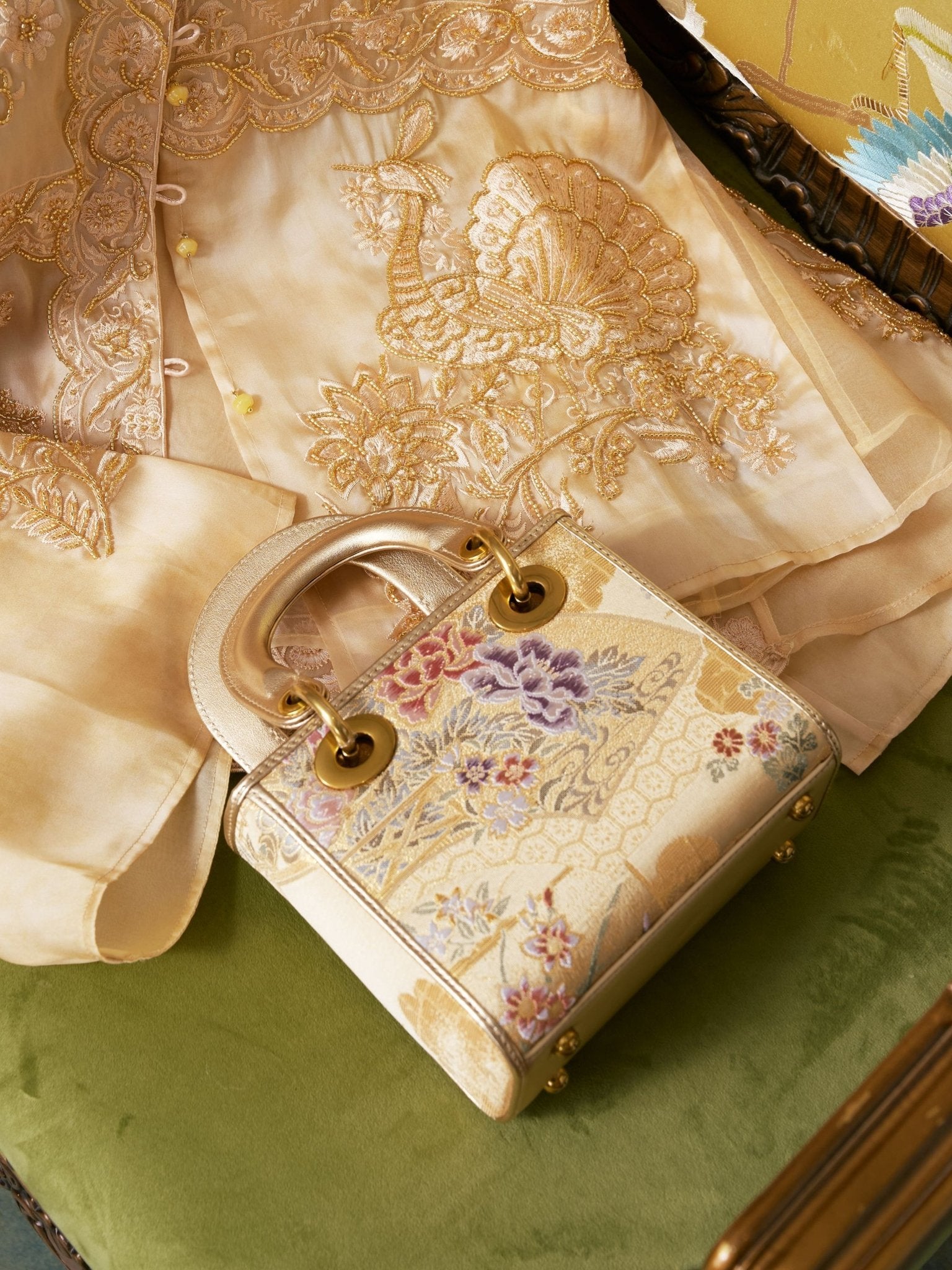 Floral Brocade Leather Top Handle Bag - Social Queen