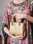 Floral Brocade Leather Top Handle Bag - Social Queen