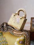 Floral Brocade Leather Top Handle Bag - Social Queen