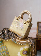 Floral Brocade Leather Top Handle Bag - Social Queen