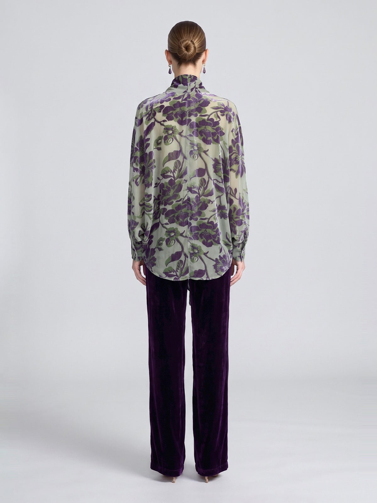 Floral Burnout Velvet Jacket - Social Queen
