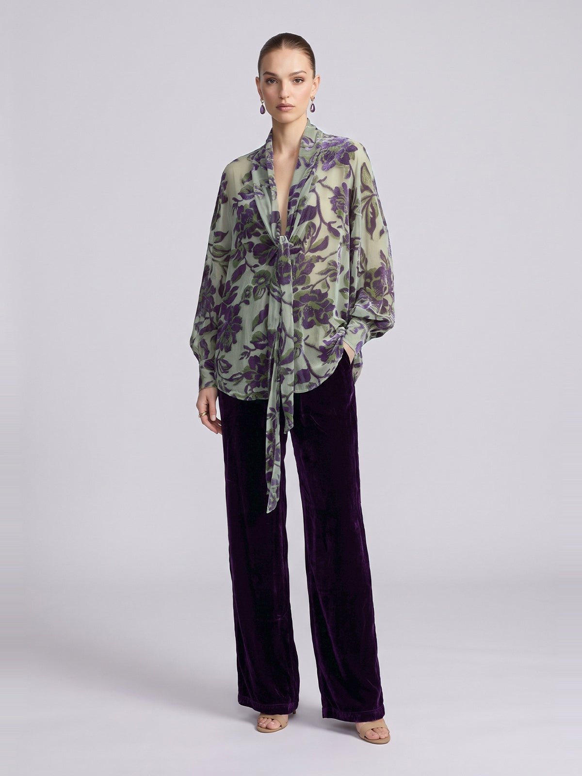 Floral Burnout Velvet Jacket - Social Queen