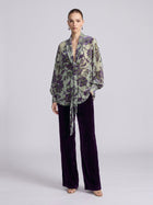 Floral Burnout Velvet Jacket - Social Queen