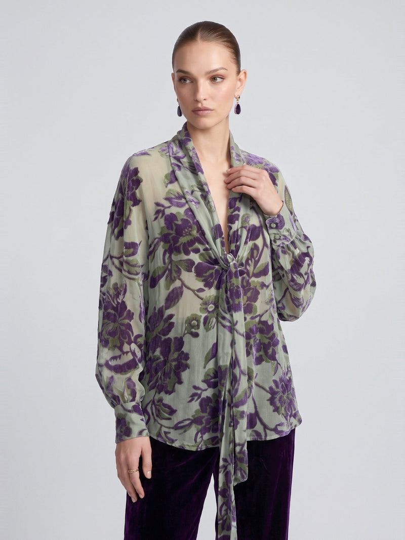 Floral Burnout Velvet Jacket - Social Queen