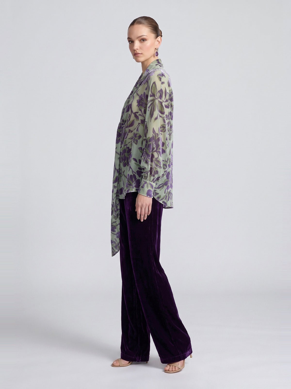 Floral Burnout Velvet Jacket - Social Queen