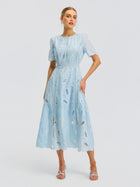 Floral Cutwork Embroidered Dress - Social Queen