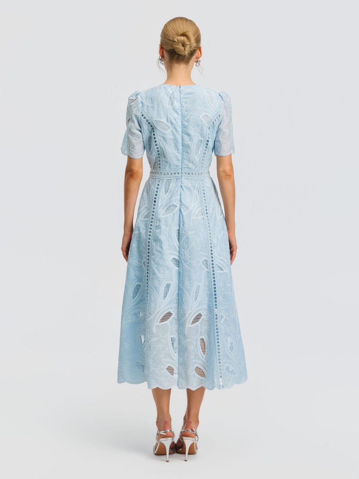 Floral Cutwork Embroidered Dress - Social Queen