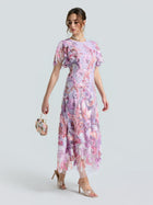 Floral Embroidered Beaded Dress - Social Queen