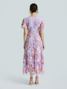 Floral Embroidered Beaded Dress - Social Queen