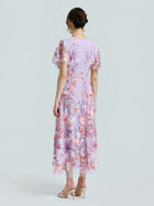 Floral Embroidered Beaded Dress - Social Queen