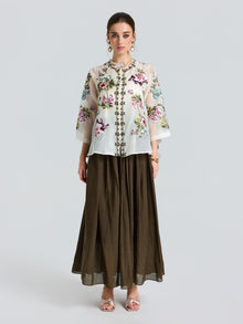 Floral Embroidered Beaded Jacket - Social Queen