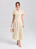 Floral Embroidered Lace Dress - Social Queen