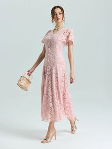 Floral Embroidered Lace Dress - Social Queen