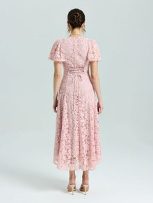 Floral Embroidered Lace Dress - Social Queen