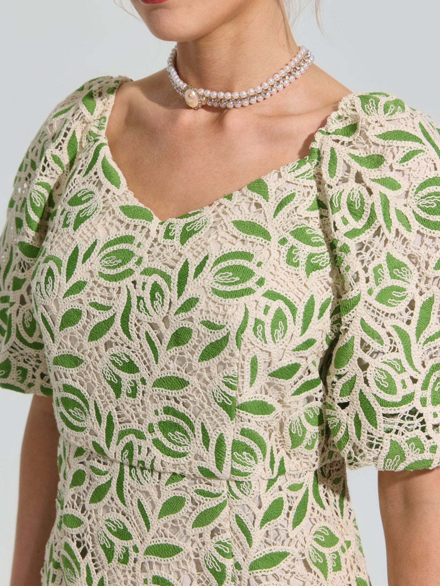 Floral Embroidered Lace Dress - Social Queen