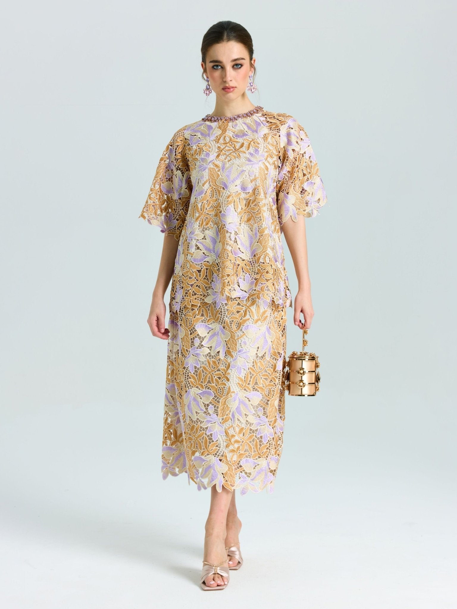 Floral Embroidered Lace Top - Social Queen