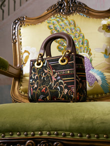 Floral Embroidered Leather Top Handle Bag - Social Queen