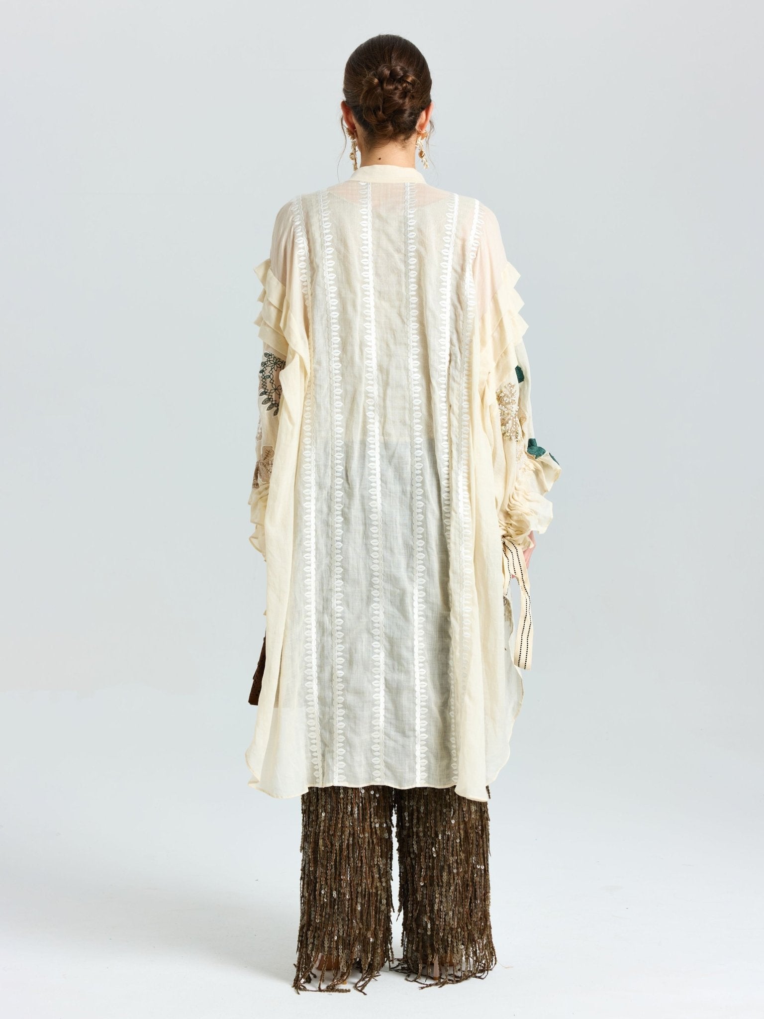 Floral Embroidered Linen Jacket (Cami Included) - Social Queen