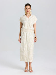Floral Embroidered Linen Top - Social Queen