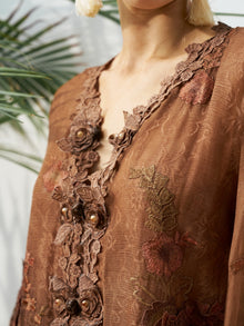 Floral Embroidered Silk Blouse - Social Queen