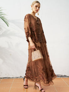 Floral Embroidered Silk Blouse - Social Queen