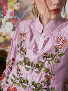 Floral Embroidered Tencel Jacket - Social Queen