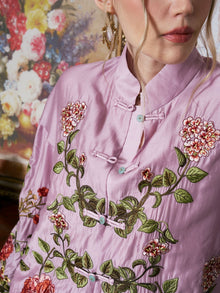 Floral Embroidered Tencel Jacket - Social Queen