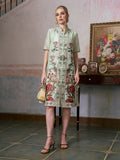 Floral Embroidered Tencel Shirt Dress - Social Queen