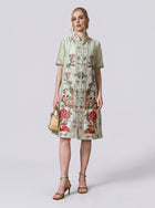 Floral Embroidered Tencel Shirt Dress - Social Queen