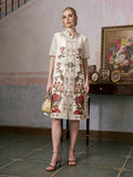 Floral Embroidered Tencel Shirt Dress - Social Queen