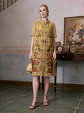 Floral Embroidered Tencel Shirt Dress - Social Queen