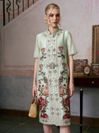 Floral Embroidered Tencel Shirt Dress - Social Queen