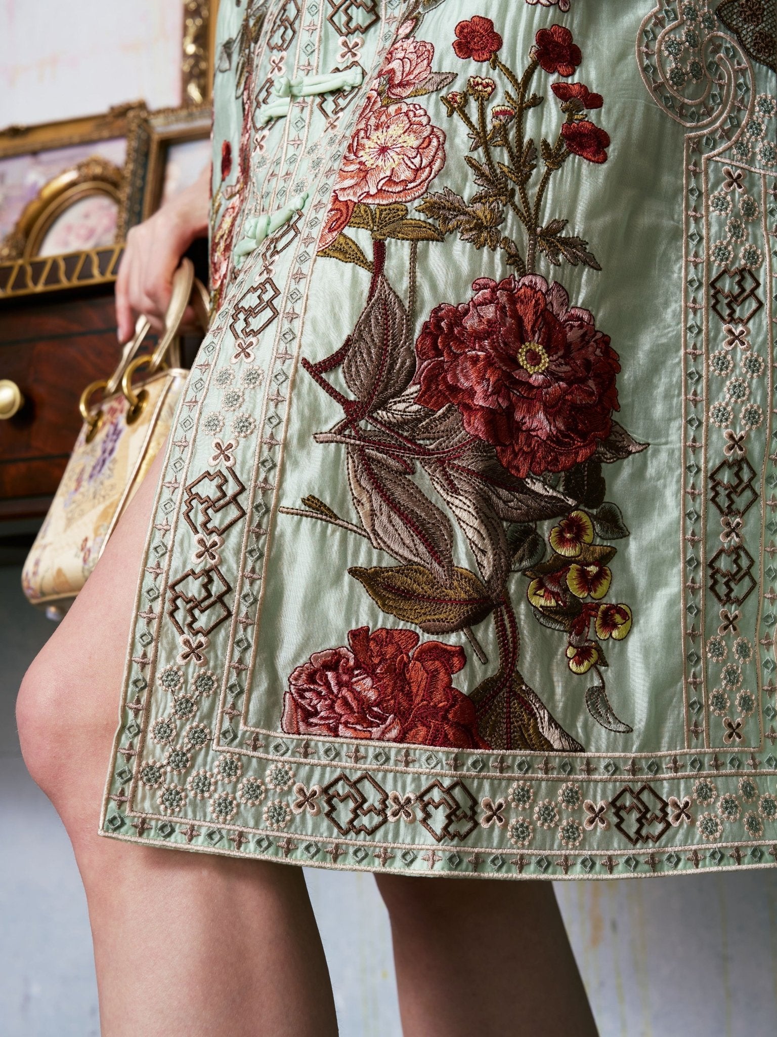 Floral Embroidered Tencel Shirt Dress - Social Queen