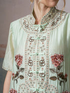 Floral Embroidered Tencel Shirt Dress - Social Queen