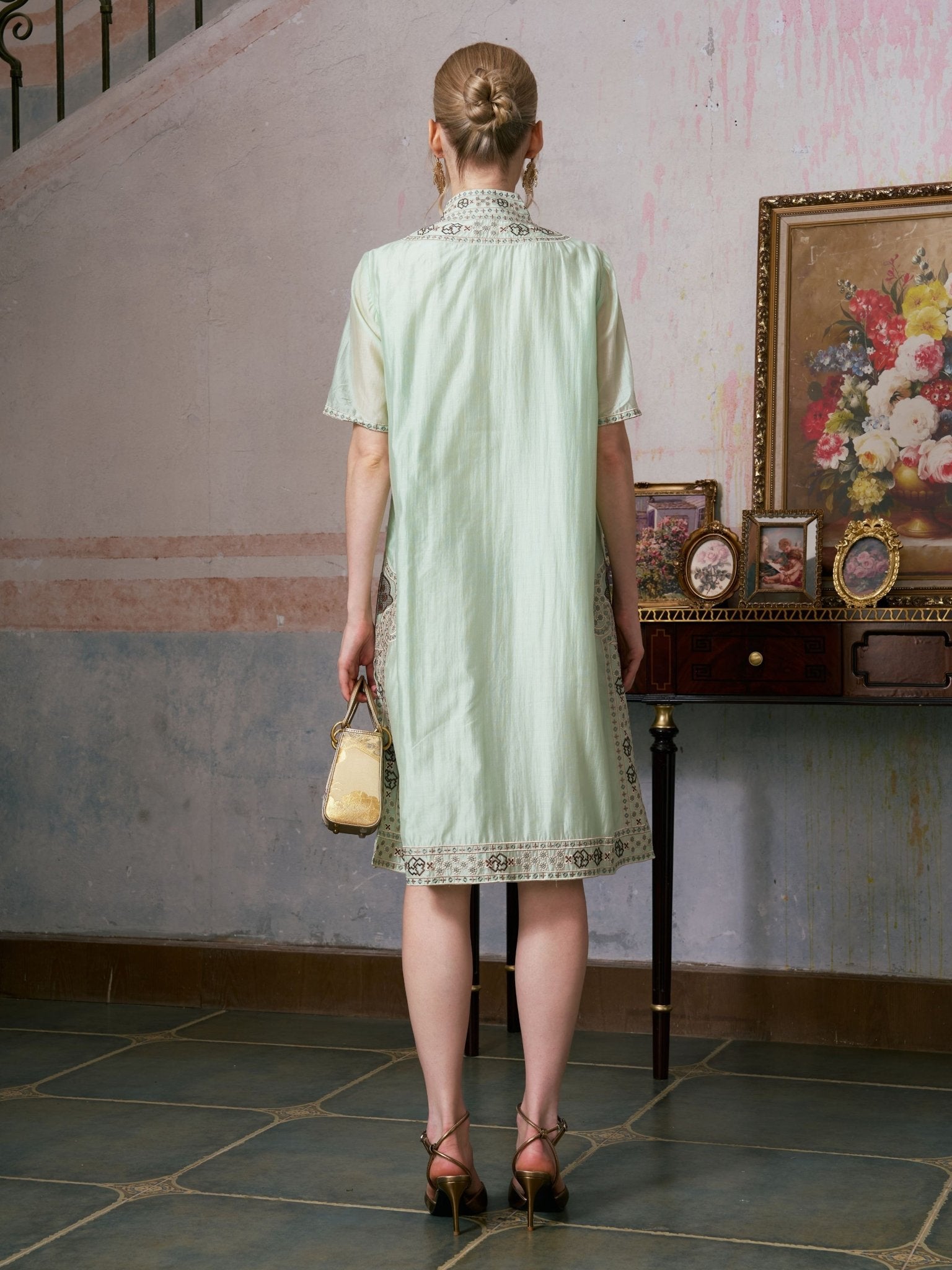 Floral Embroidered Tencel Shirt Dress - Social Queen
