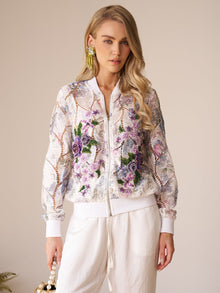 Floral Embroidery Lace Cutout Jacket - Social Queen