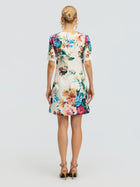 Floral Print Beaded Mini Dress - Social Queen