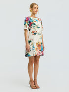 Floral Print Beaded Mini Dress - Social Queen