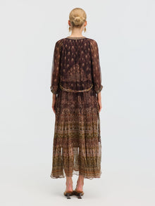 Floral Print Mulberry Silk Dress - Social Queen