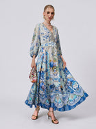 Floral Print Mulberry Silk Dress - Social Queen