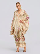Floral Print Mulberry Silk Robe Dress - Social Queen