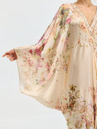 Floral Print Mulberry Silk Robe Dress - Social Queen
