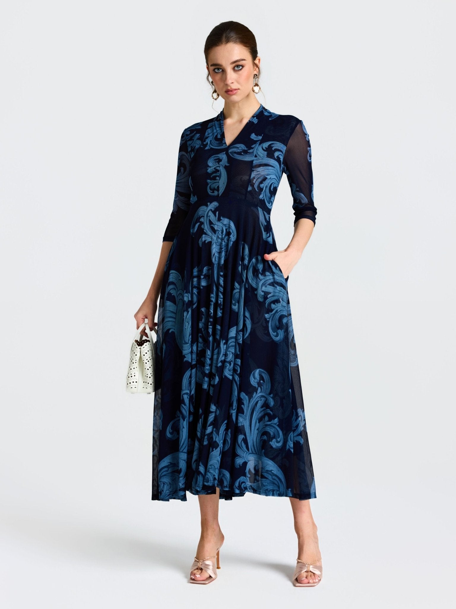 Floral Print Stretch Dress - Social Queen