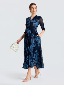 Floral Print Stretch Dress - Social Queen
