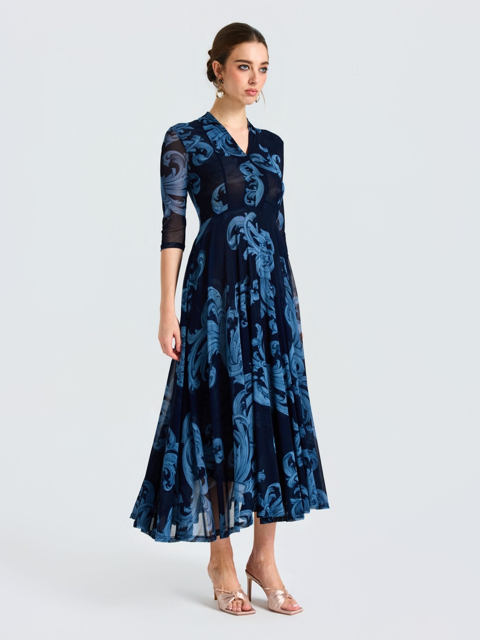 Floral Print Stretch Dress - Social Queen